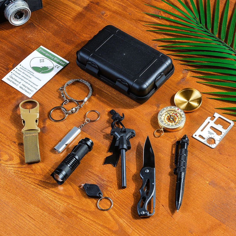 Kit Multifunctional Pentru Supravietuire, In Situatii Extreme, Ideal Pentru Cutremur, 13 Piese