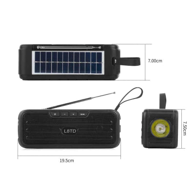 Radio Solar Portabil Cu Incarcare Solara Si Lanternă LED, Baterie 1200mAh, Functii Multiple