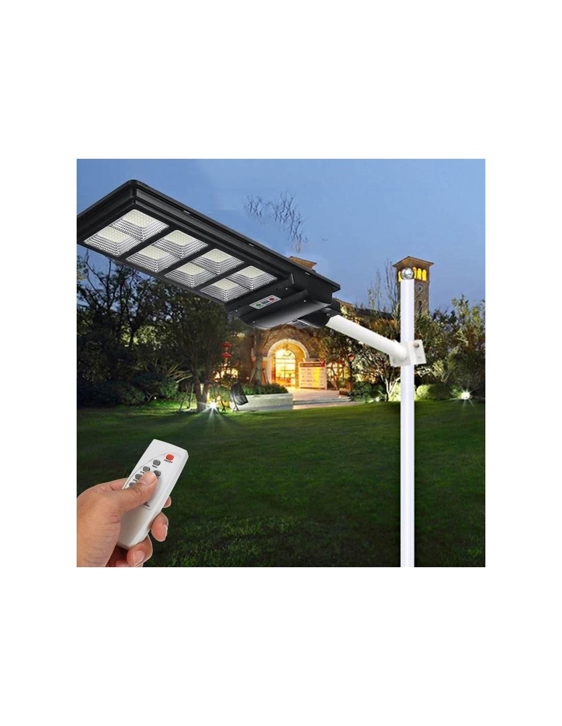 Stalp Stradal cu Incarcare Solara, Panou Solar Integrat, 75x25 cm, Putere Mare 400W + Stalp De Sustinere Cadou