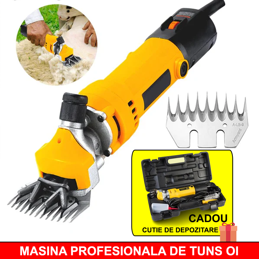 Masina Electrica Profesionala De Tuns Oi, Putere 850W, 6 Trepte De Viteza + Geanta De Depozitare De Plastic Inclusa