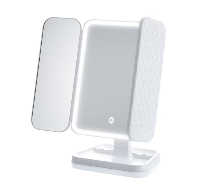 Oglinda machiaj si cosmetica cu LED, Zoom 2X, 3X si 10X, Intensitate Reglabila, USB, alb