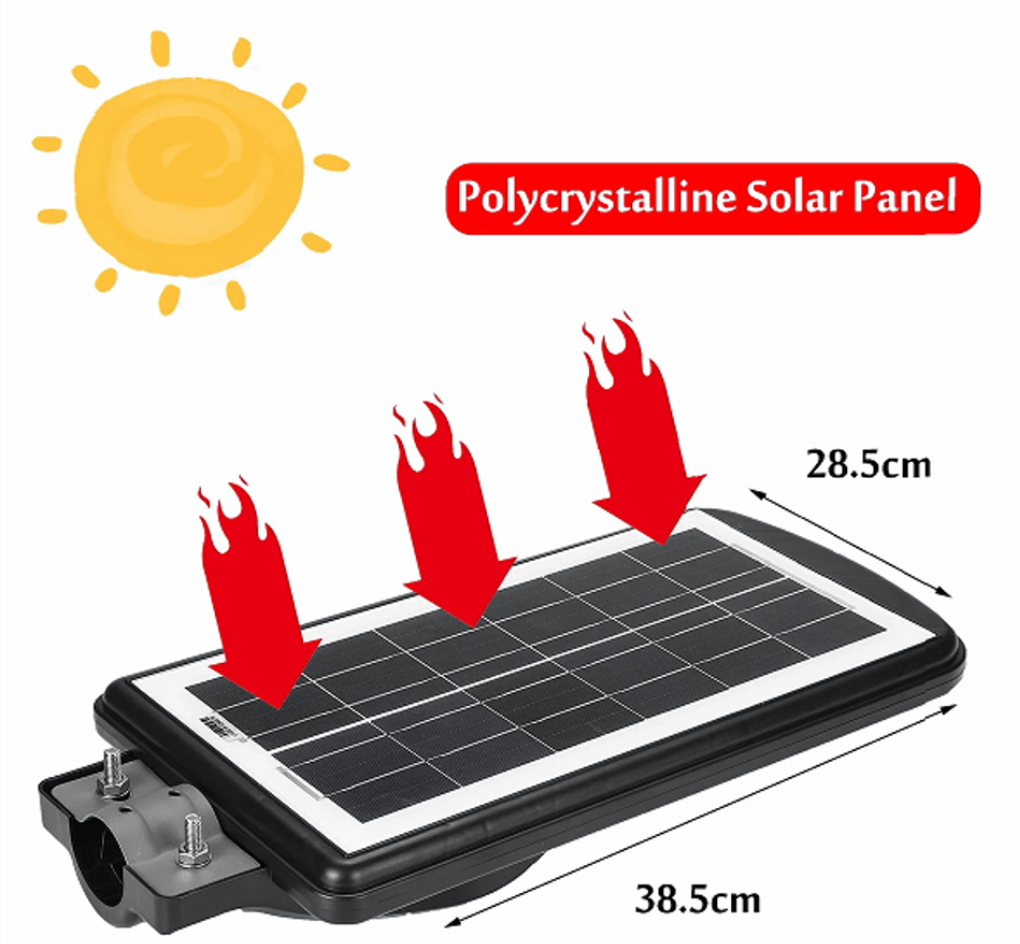 Stalp Stradal cu Incarcare Solara, Panou Solar Integrat, 65x25 cm, Putere Mare 300W + Stalp De Sustinere Cadou