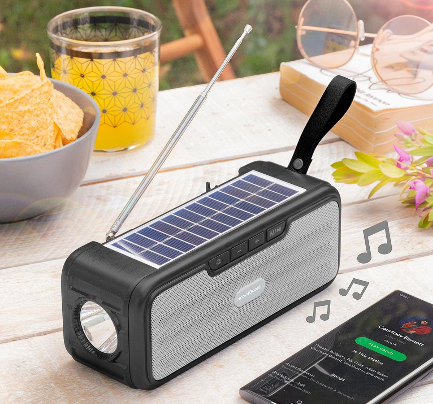 Radio Solar Portabil Cu Incarcare Solara Si Lanternă LED, Baterie 1200mAh, Functii Multiple