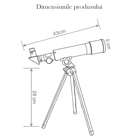 Telescop Astronomic Cu Trepied Din Aluminiu, Distanta Focala 360mm Si Prisme De 90°, Argintiu/Negru