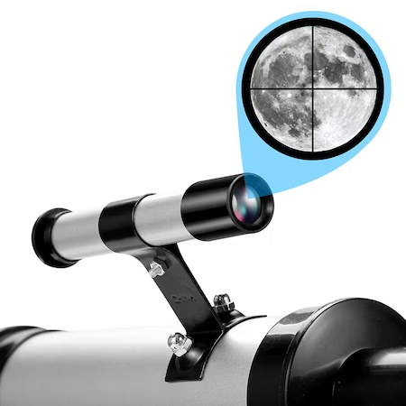Telescop Astronomic Cu Trepied Din Aluminiu, Distanta Focala 360mm Si Prisme De 90°, Argintiu/Negru