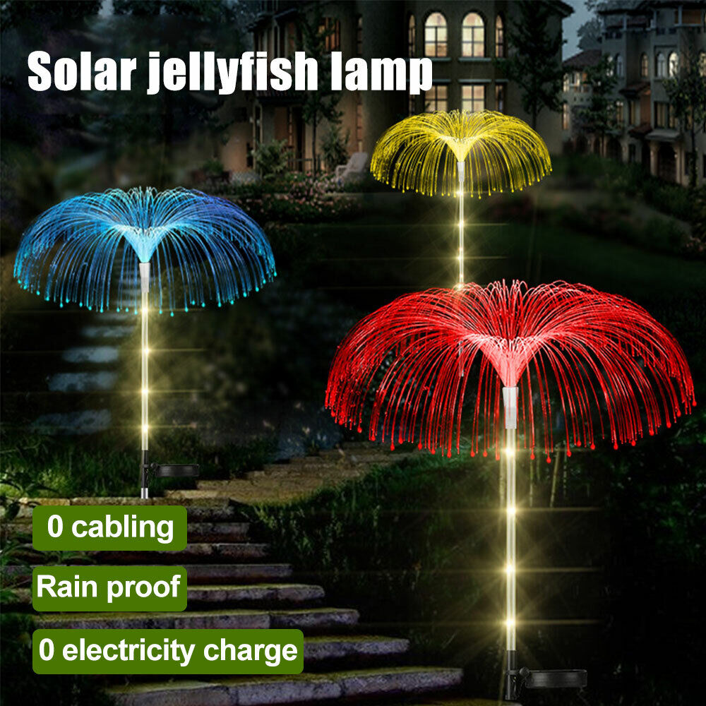 Set De 2 Lampi Solare Pentru Gradina, Tip Palmier, Culori RGB, Protectie La Apa IP65