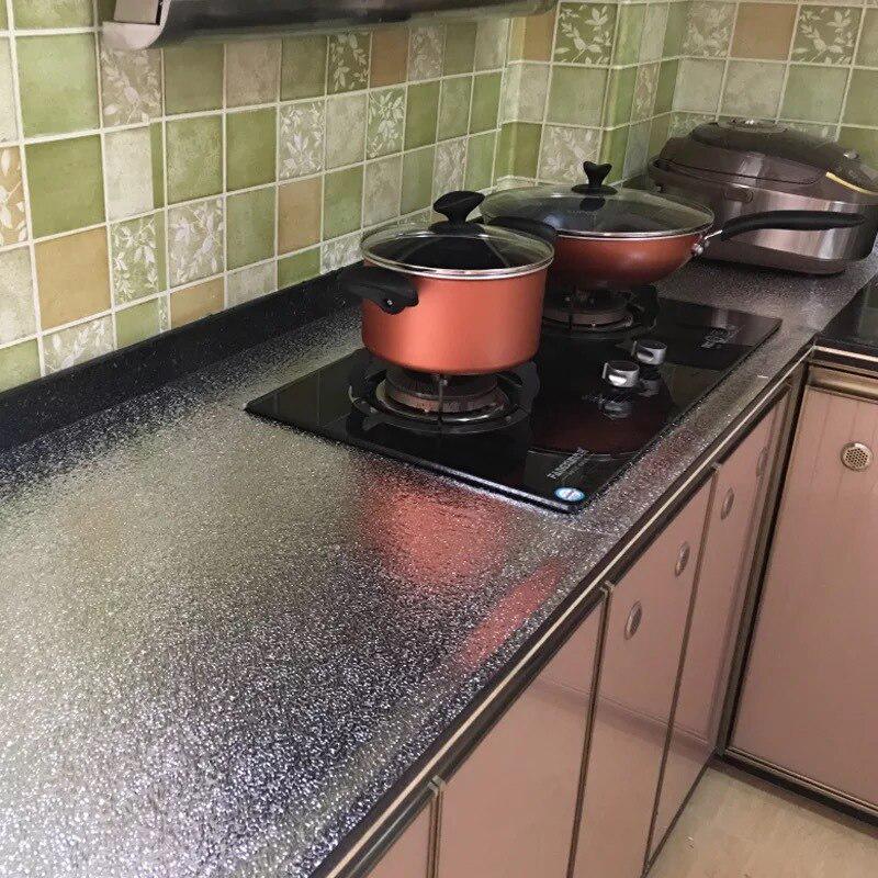 1+1 CADOU Autocolant Pentru Bucatarie Aurie si Argintie Cu Dimensiunea 60x300