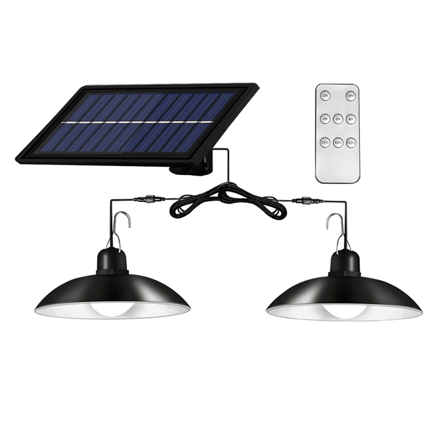 Lampa Suspendata Cu Incarcare Solara, Reglare Intensitate Lumina, Control Prin Telecomanda, Lumina Alb Rece