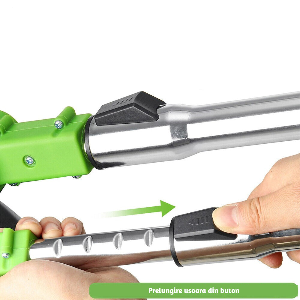 Motocoasa Fara Fir, Cu 1 Acumulator De 12V, Maner Reglabil, Viteza 18000 rpm, Diametru Lama 11-15 cm, Verde