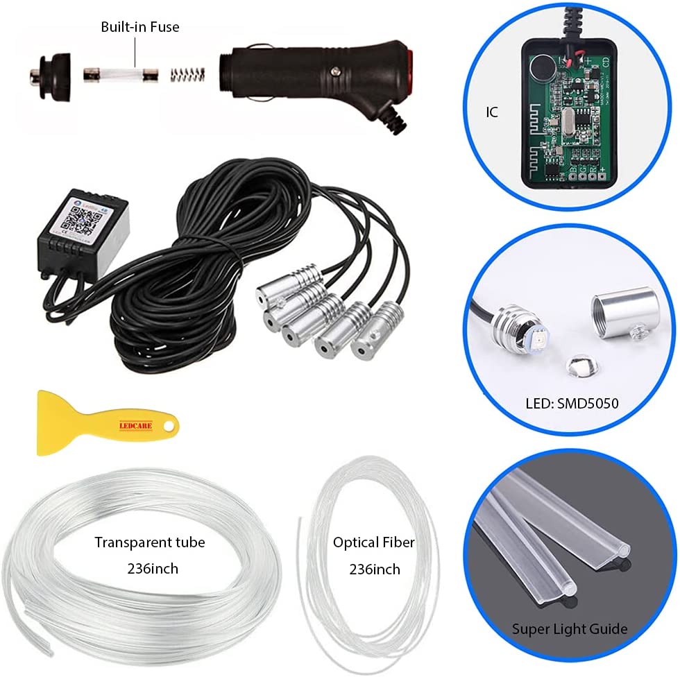 Banda LED RGB, Pentru Interior Auto, Control Din Aplicatie, Lungime 6 M