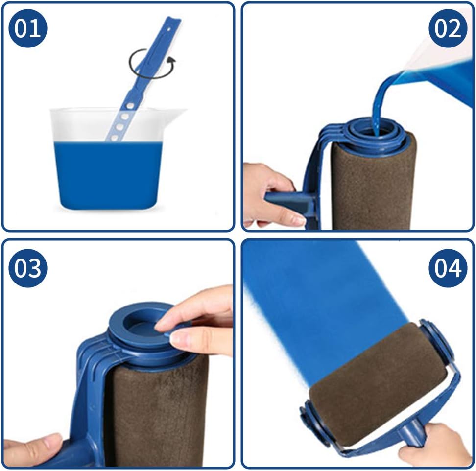Set De Trafaleti Pentru Zugravit, Cu Recipient Vopsea Integrat si 2 Role Pentru Colturi + CADOU Brate Extensie