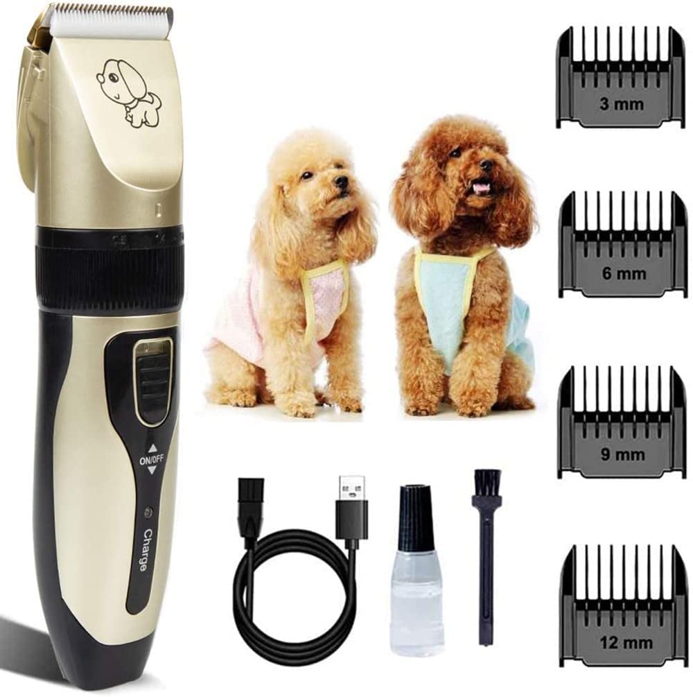 Set De Masina De Tuns Animale Fara Fir, Foarfece De Tuns Si Trimmer Unghii, Functionare Silentioasa, Capete De Tuns Pe Dimensiuni