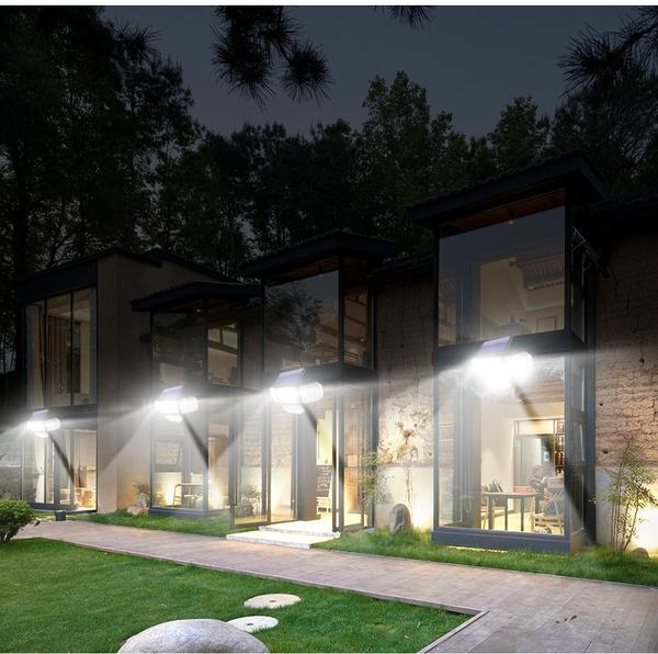 Lampa Solara Cu 4 Capete, Panou Solar Integrat, Rezistenta La Apa Si Praf, 3 Moduri De Iluminare
