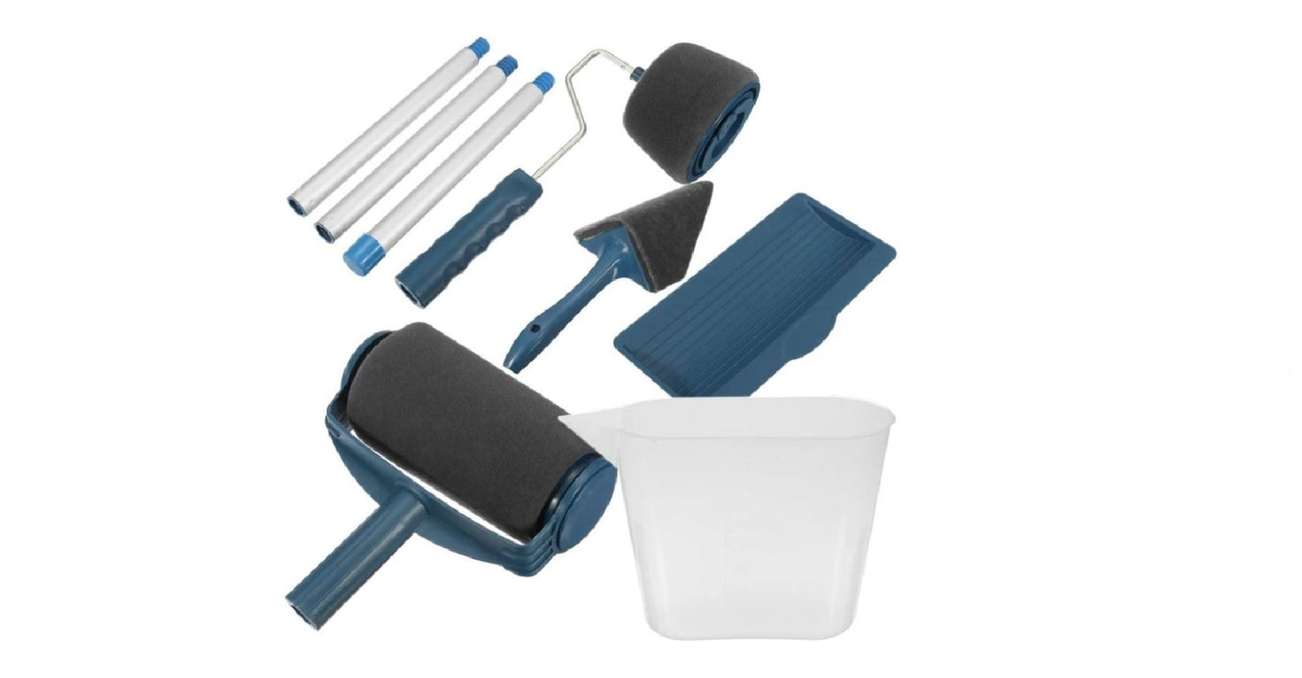 Set De Trafaleti Pentru Zugravit, Cu Recipient Vopsea Integrat si 2 Role Pentru Colturi + CADOU Brate Extensie
