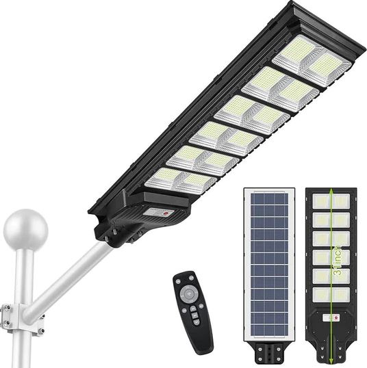 Lampa Solara Stradala, Cu Suport Metalic, Iluminare Puternica, Control Din Telecomanda