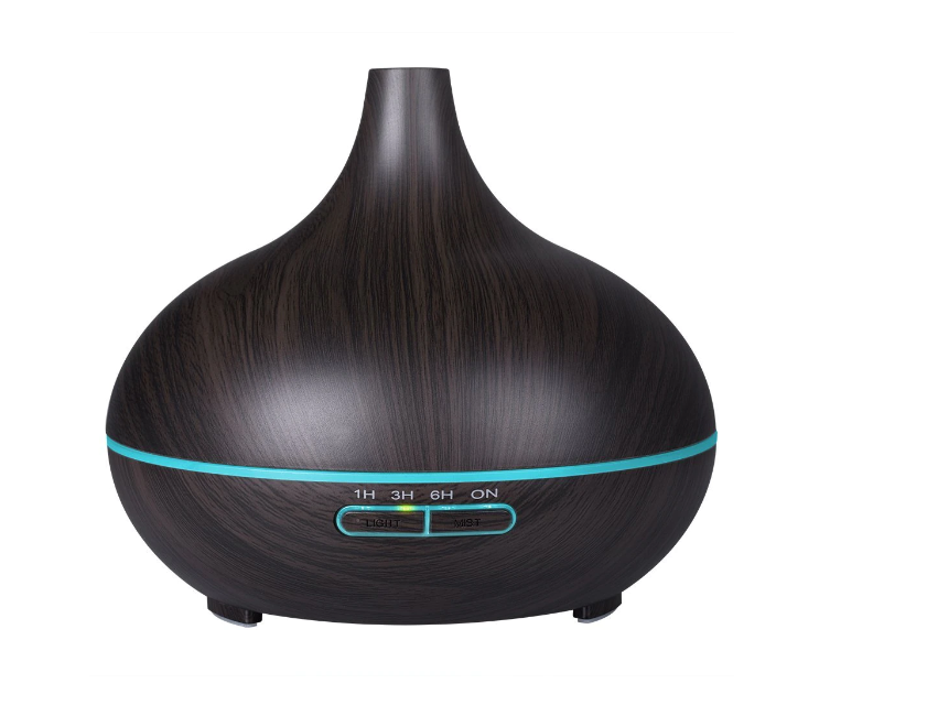 Difuzor De Aromaterapie, Rezervor 500 ml, Lumina Ambientala Din 7 Culori LED, Timer, Silentios