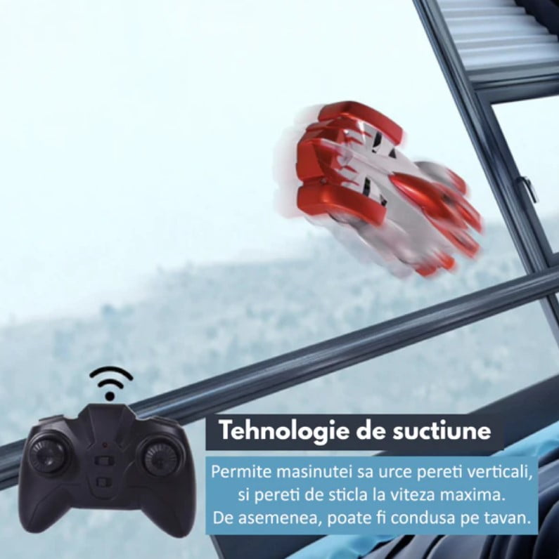 Masinuta Anti-Gravitatie Care Merge Pe Perete, Tavan Si Suprafete Plate, Cu Telecomanda Si Incarcare USB