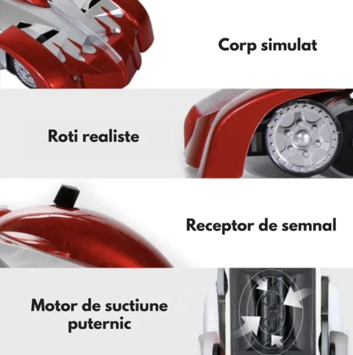Masinuta Anti-Gravitatie Care Merge Pe Perete, Tavan Si Suprafete Plate, Cu Telecomanda Si Incarcare USB