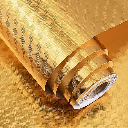 1+1 CADOU Autocolant Pentru Bucatarie Aurie si Argintie Cu Dimensiunea 60x300