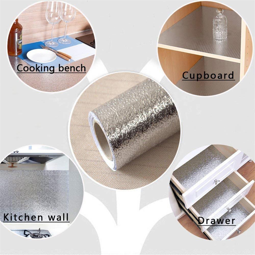 1+1 CADOU Autocolant Pentru Bucatarie Aurie si Argintie Cu Dimensiunea 60x300