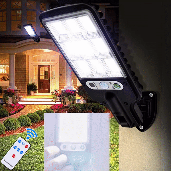 Lampa Stradala Cu Incarcare Solara Si Senzor De Miscare + Telecomanda, 160 LED-uri COB