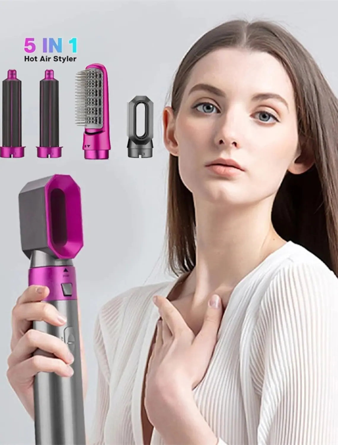 Uscator De Par 5 in 1, 1000 W, 3 Trepte De Viteza, Usuca, Cofeaza, Indreapta Si Stilizeaza Parul
