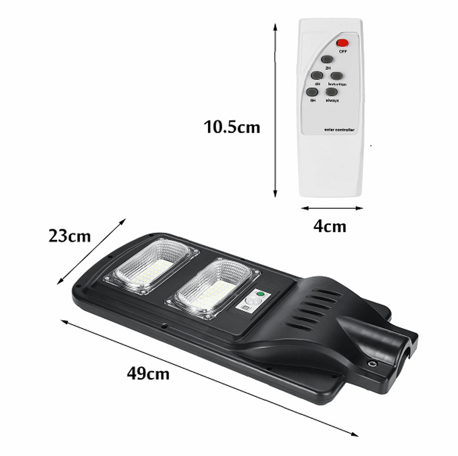 Lampa Solara Stradala, Cu Suport Metalic, Iluminare Puternica, Control Din Telecomanda