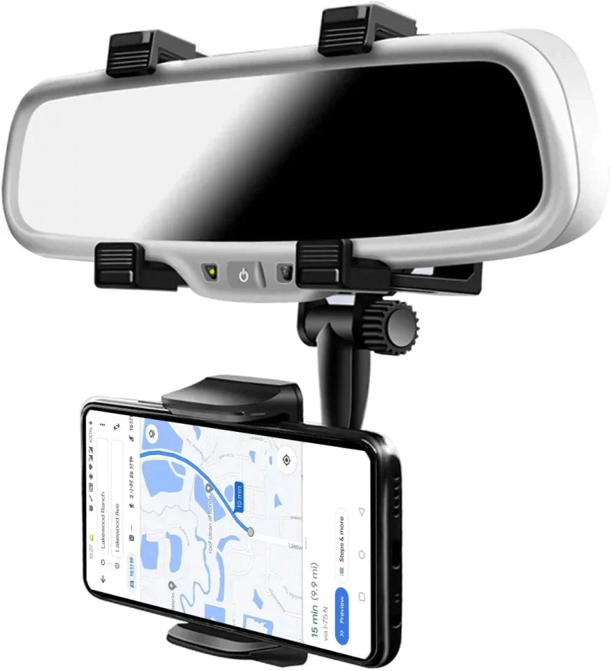 Suport Pentru Telefon Cu Prindere Pe Oglinda Retrovizoare, Reglabil La 360 De Grade