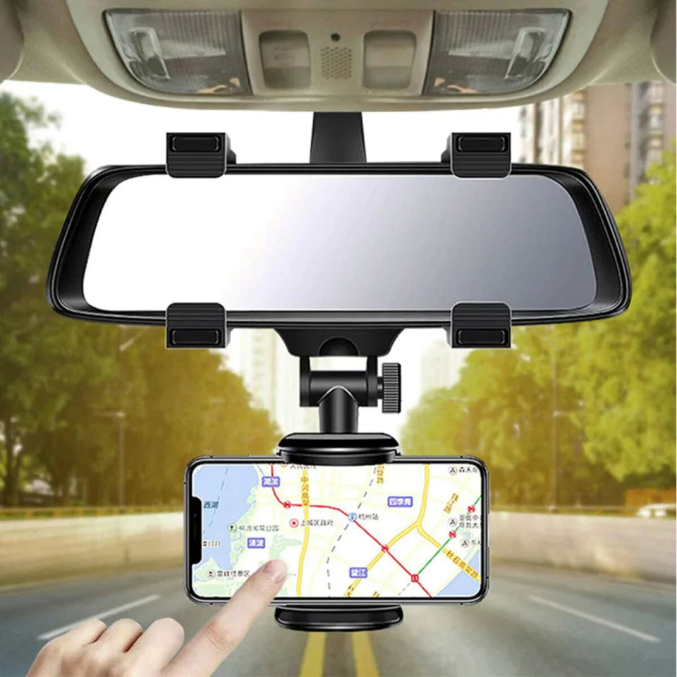 Suport Pentru Telefon Cu Prindere Pe Oglinda Retrovizoare, Reglabil La 360 De Grade