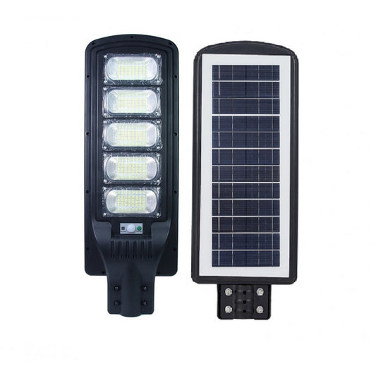 Lampa Solara Cu Stalp Metalic, Iluminare Puternica, 250W, Control Din Telecomanda