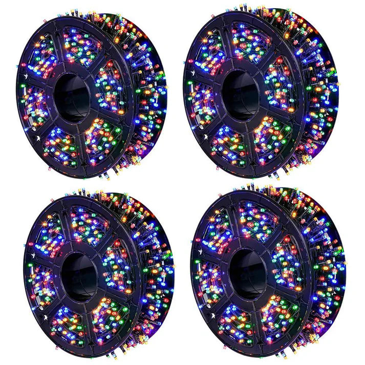 2+2 GRATIS: Instalatie De Craciun, Tip Rola, 100m Cu 1000 LED-uri Mari, Interior sau Exterior, Rezistenta La Vreme Rea, Multicolor, Total 400m Instalatie + Cadou Surpriza