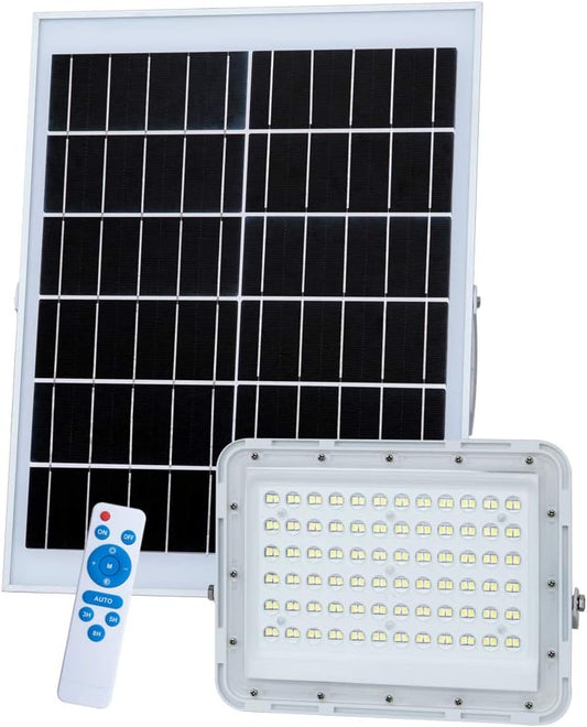Panou Solar cu Proiector LED, Putere 100W, Rezistent la Apa, Control Prin Telecomada