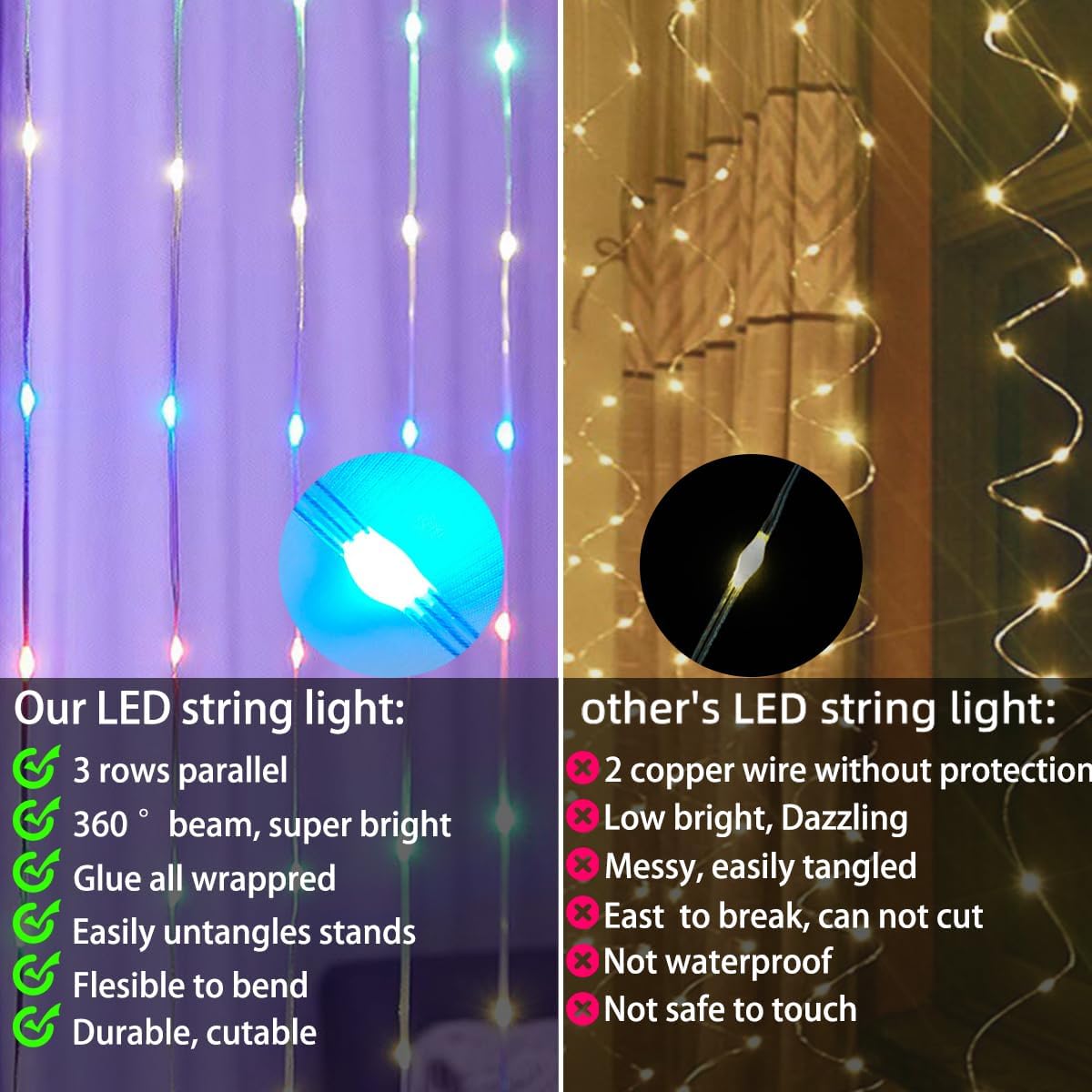 Ghirlanda Luminoasa Cu 100 LED-uri RGB, Control Prin Telecomanda si Aplicatie Smart, 10 m Lungime