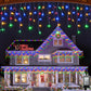 Instalatie de Craciun, Tip Turturi, 8 Jocuri de Lumini, Interior sau Exterior, 8m x 0.6m, Multicolor