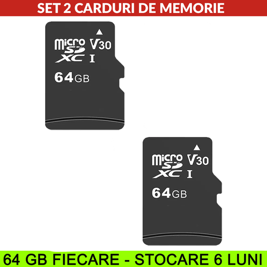 Set 2 carduri de 64 GB pentru camere de supraveghere