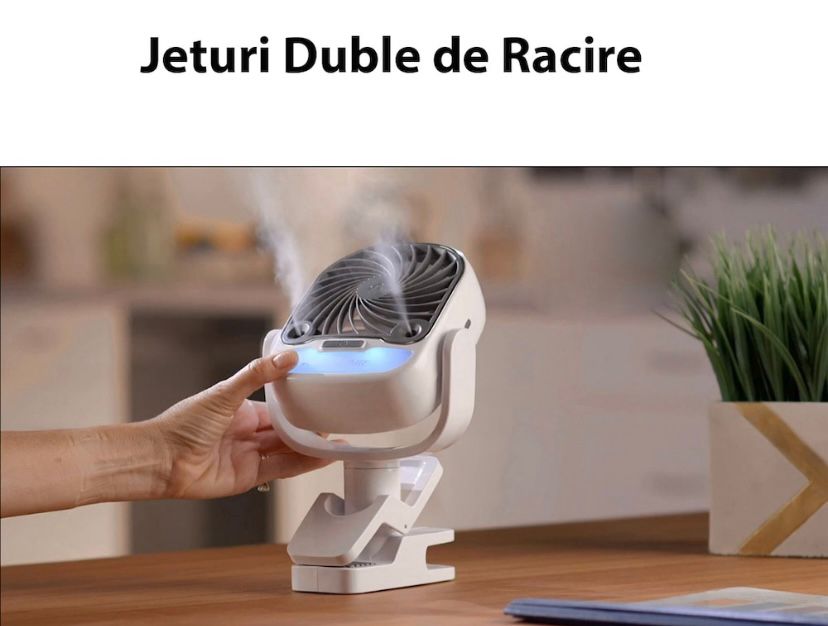 1+1 GRATIS: Mini Racitor Portabil Cu Apa Si Gheta Arctic Cool 360° Ideal Pentru Cort, Carucior Bebe