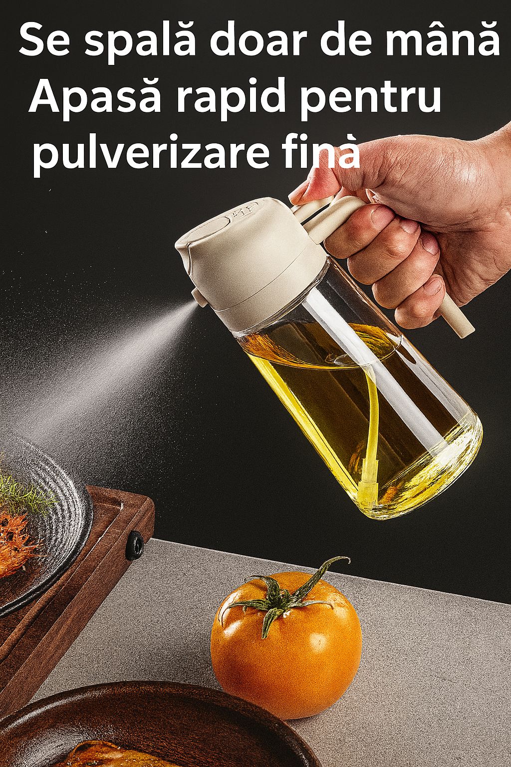 1+1 GRATIS: Recipient Presurizat Pentru Ulei Cu Pulverizare Fina, 300 ml