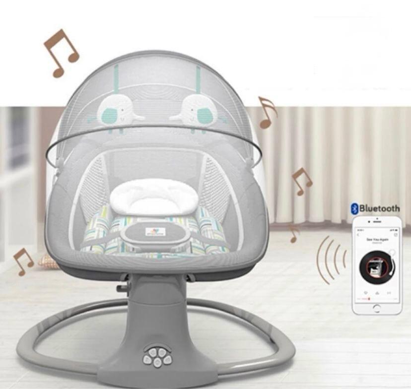 Leagan Inteligent Pentru Bebelusi Cu Bluetooth, Telecomanda Si Sunete Relaxante