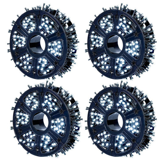2+2 GRATIS:Instalatie De Craciun, Tip Rola, Cu 1000 LED-uri Mari, Interior sau Exterior, Rezistenta La Vreme Rea, 100 m, Alb Rece (Copy)