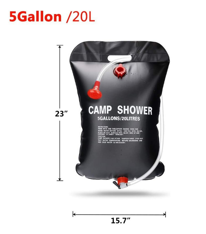 1+1 GRATIS: Dus Portabil Solar Pentru Camping 20L