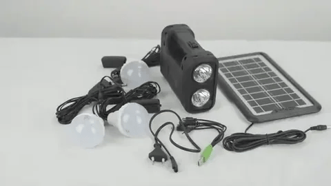 KIT Panou Solar Cu 3 Becuri, Incarcator USB Si Lanterna LP-0061