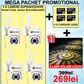 SET 4 X Camera Smart Color Jortan Surveillance4® Wifi, IP Vizualizare Live Prin Aplicatie, Senzor de Miscare + 4 CARDURI CADOU+ 2 x Lampi Solare CADOU CW4.4