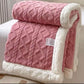Patura Cocolino Groasa Dubla, Super Soft, Tip Tricotaj, cu Blanita, 200x230 cm