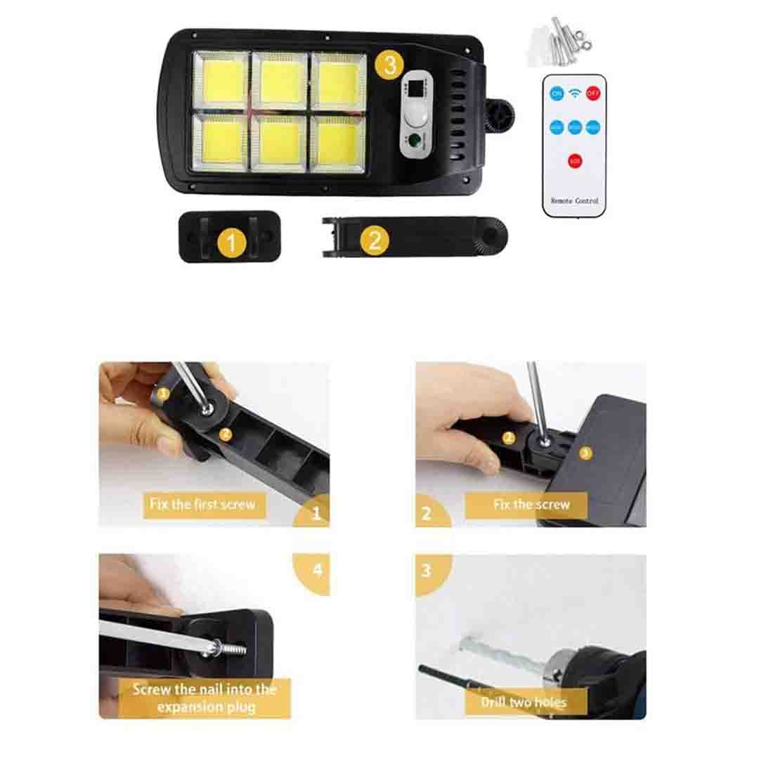 Set 4 Lampi Solare ULTRA LED Stradale cu Senzor de Miscare si Telecomanda