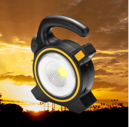 Lanterna Pentru Camping, LED 10W, Incarcare solara, USB Power Bank, Negru