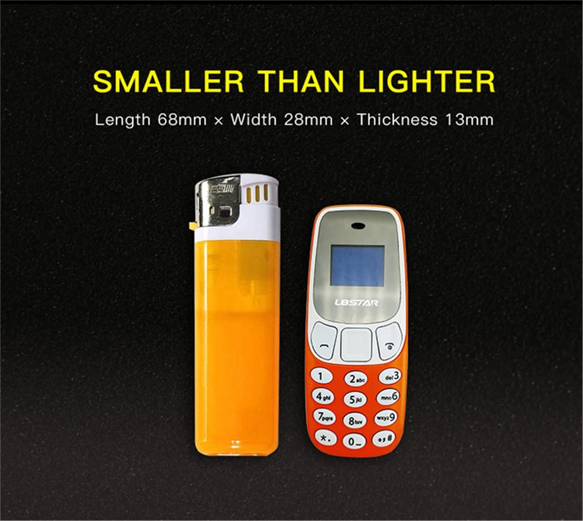 Mini Telefon Dual SIM, Dimensiune ecran 0.66 Inch, Baterie 350 mAh, Bluetooth